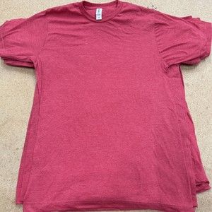 Tultex Men Short Sleeve T-Shirt 202 Blank Lot of 10 Size Medium Heather Red